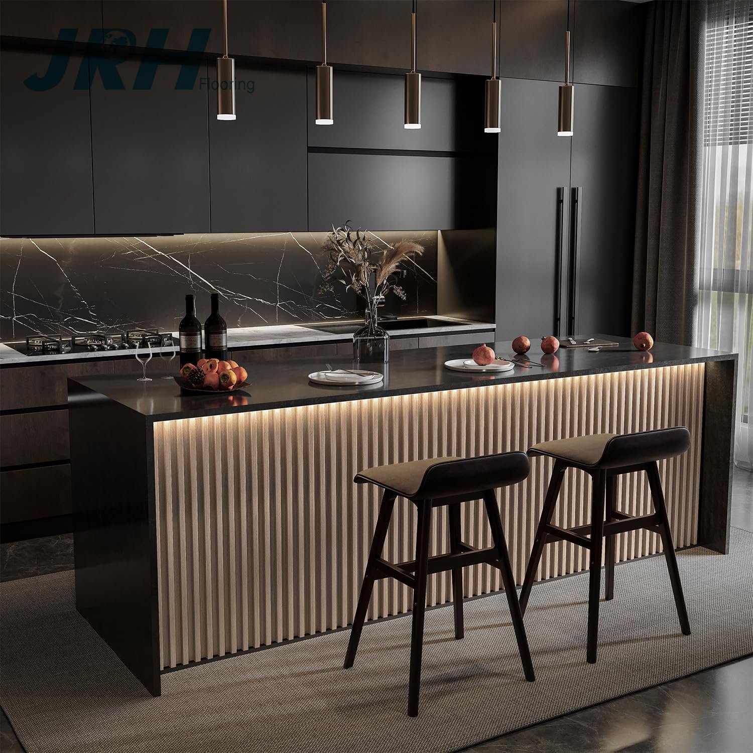 Custom Modern WPC Timber Vinyl Flooring Wooden Tiles Fireproof Construction Panel Apartment Graphic Design Solution Capability