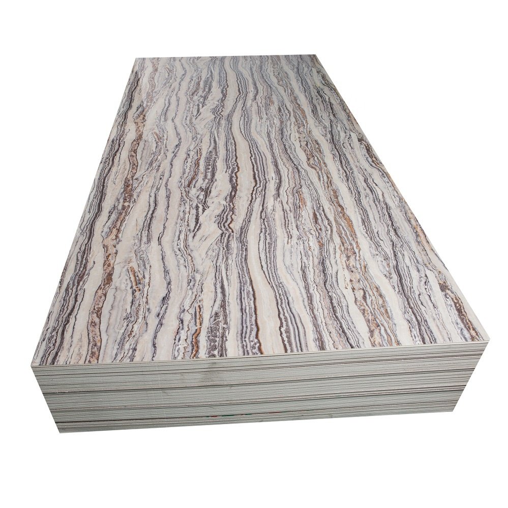New arrival spc wall panel for interior decoration pvc marble sheet black with gold line uv board
