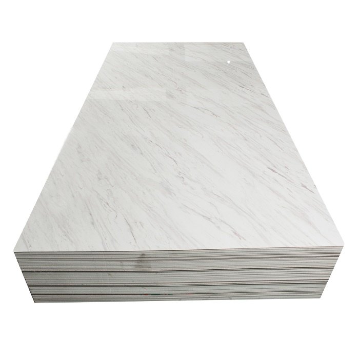 New arrival spc wall panel for interior decoration pvc marble sheet black with gold line uv board