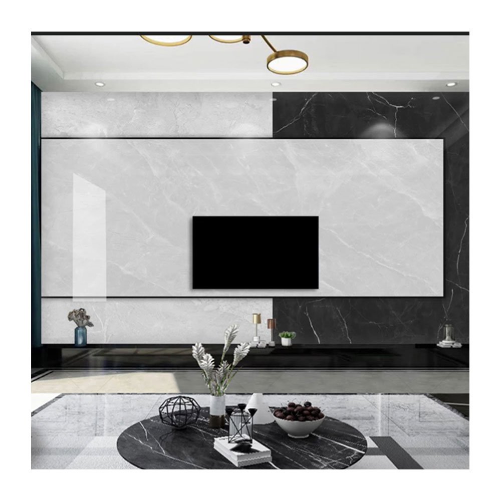 JINXING UV Best Selling Wall Panel High Glossy Laminate 3D Wall Decor PVC Plates Faux Wall Board For Home Decoration 1220*2440