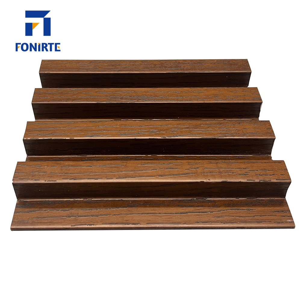 Wood Plastic Fluted Laminated Decoration Timber Cladding Wpc Interior Indoor Hollow Waterproof Wpc Wall Panel LED Light
