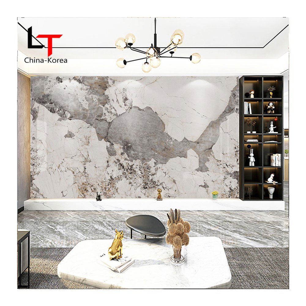 LT Factory Serving UV Marble Sheet High Glossy UV PVC Decorative Board TV Background Interior home coating wall panel