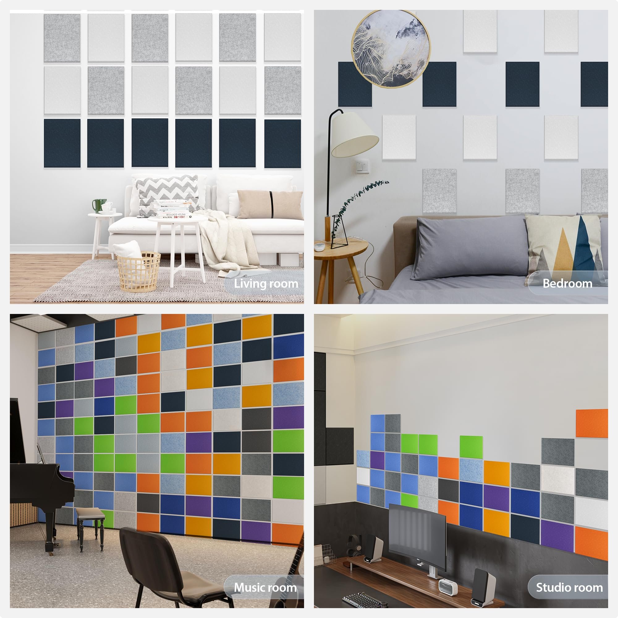 More popular color filled theater room pet felt polyester fiber soundproof wall panels can be customized