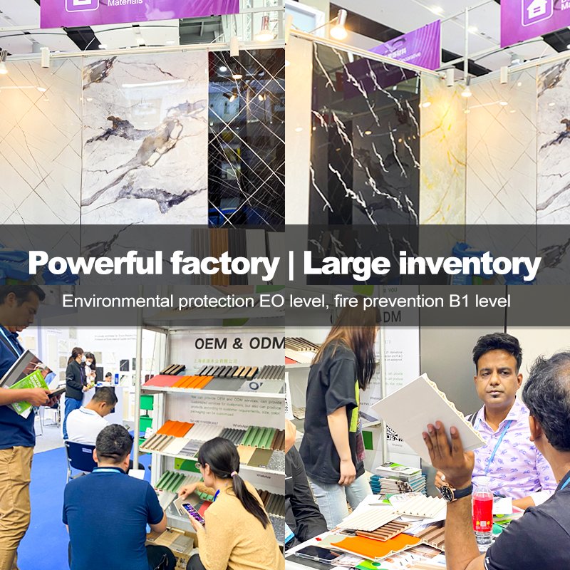 Factory Custom PVC Wall Decor Panel Waterproof Metal Bamboo Charcoal Wood Veneer Wall Panel
