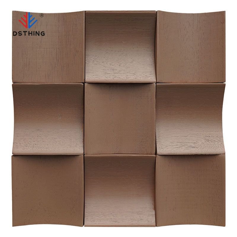 AISEN DSTHING Factory Antique Background Panel Madera Maciza Mosaic Decorative Board High Quality Art 3d Solid Wood Wall Panel