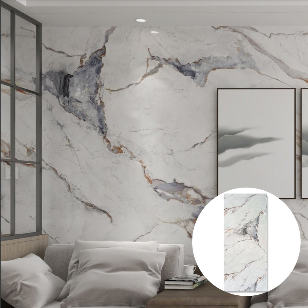 High Quality New Decorative Marble Alternative PVC UV Marble Sheet 1220*2440 Coating Wall Panel marble pvc board