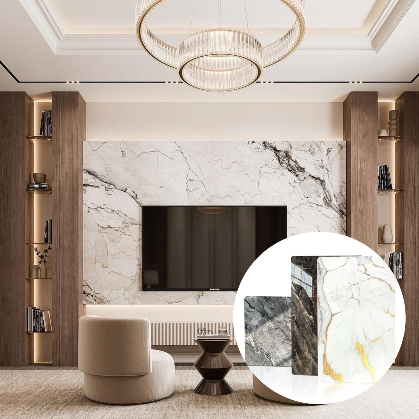 High Quality New Decorative Marble Alternative PVC UV Marble Sheet 1220*2440 Coating Wall Panel marble pvc board