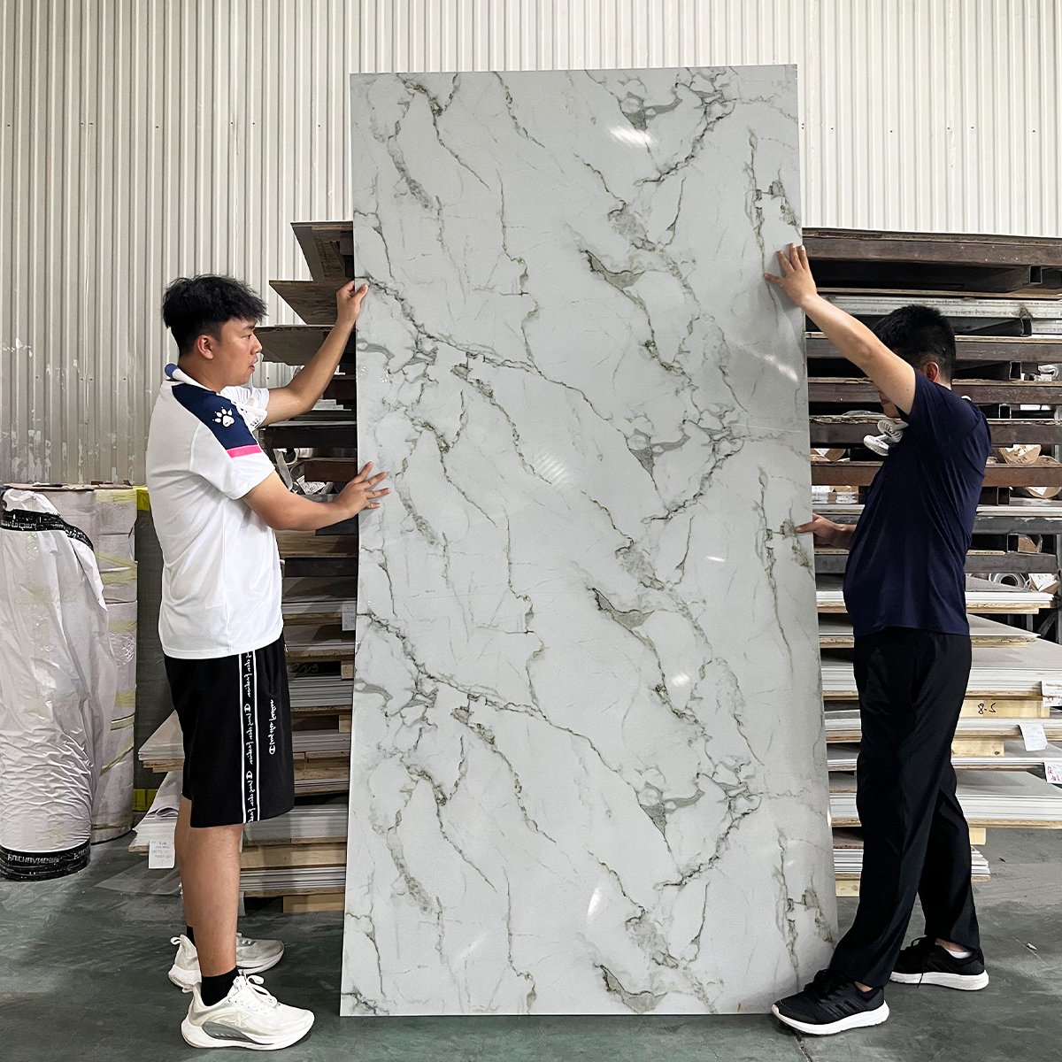 Foju High Gloss Plastic Sheets Panel De Pared De Pvc Marmol Decorativo Artificial Marble Board Uv Marmol Panel Pvc Marble Sheet