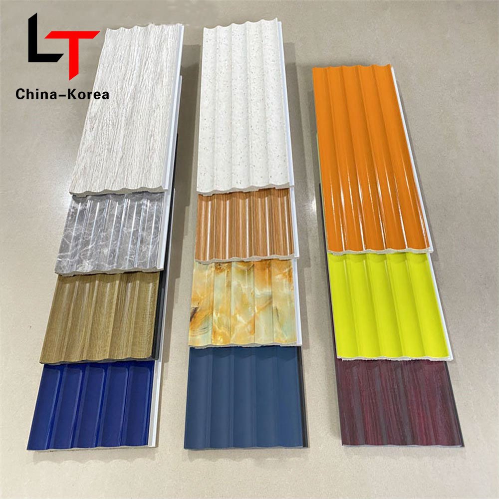 LT Wholesale PS 3D WPC Seamless fluted wall panels Grooved Oak Covering back Board For Living Room
