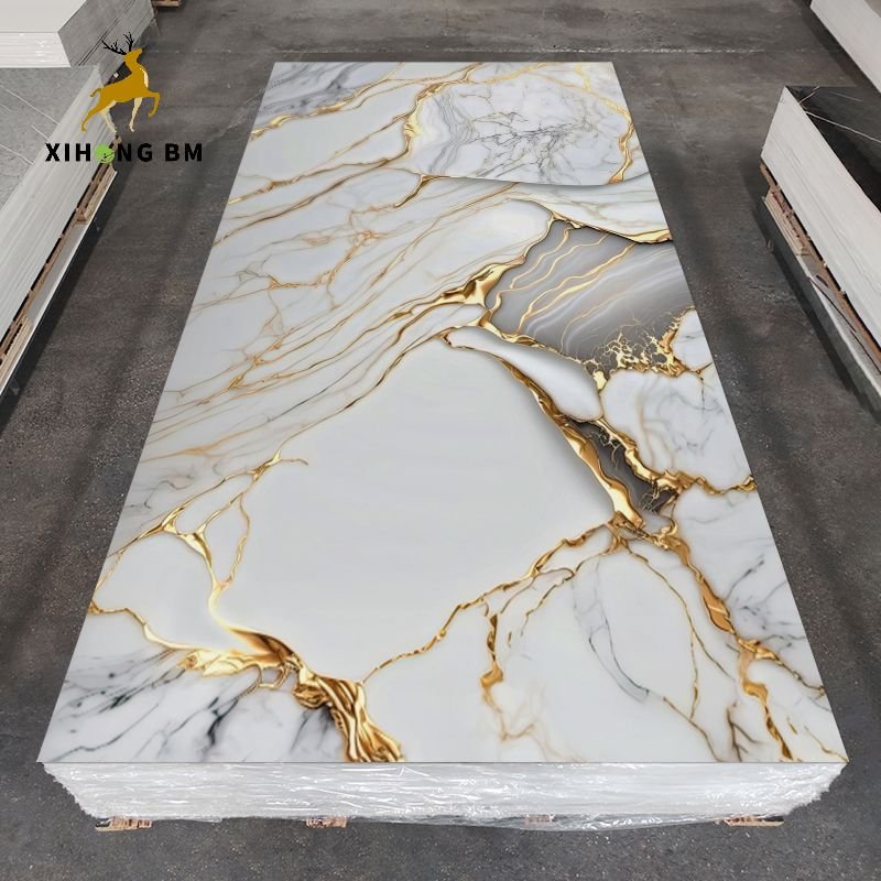 JSXH Modern UV Marble Wall Panels and Boards Stylish Waterproof PVC Materials for Interior Bathroom and Kitchen Decoration