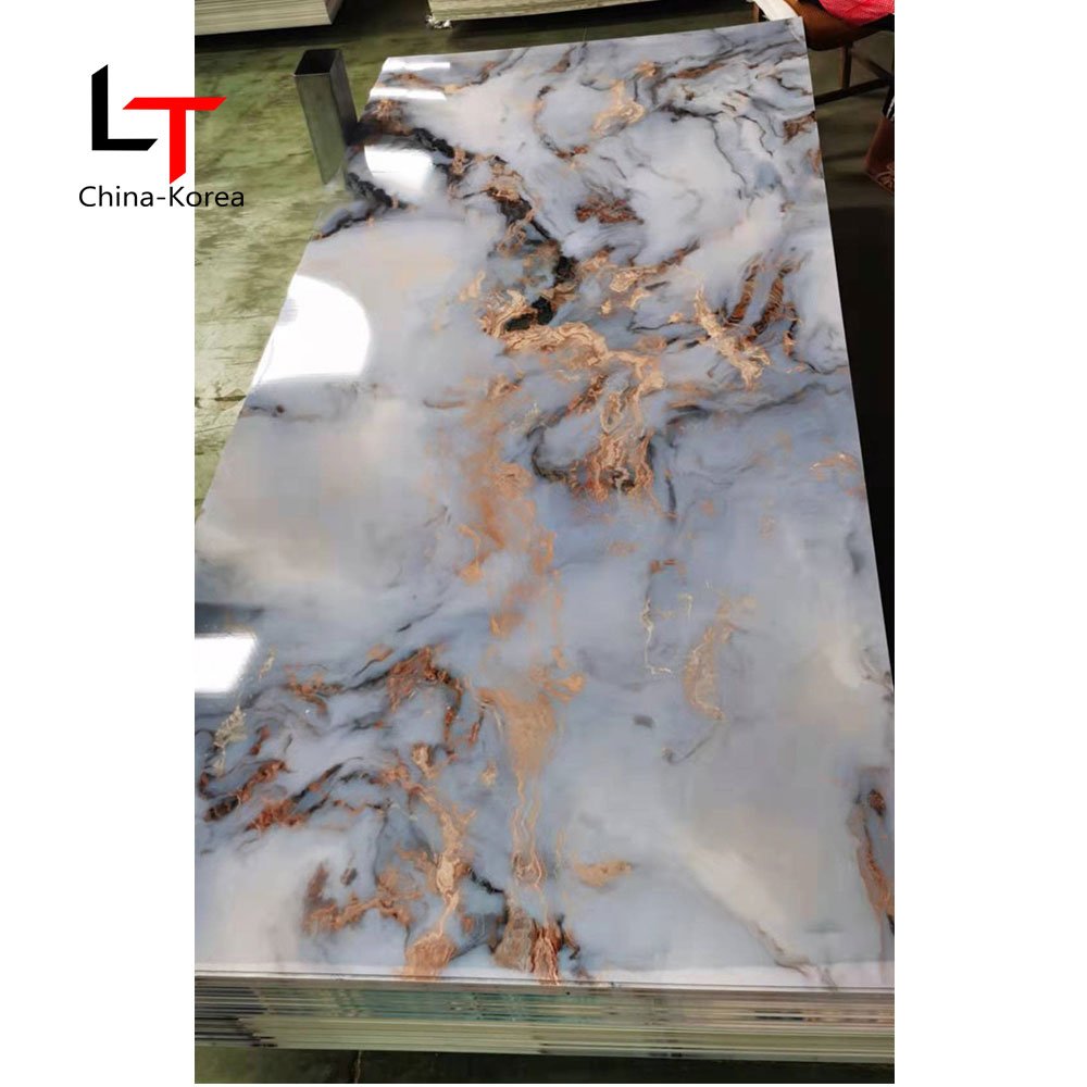 LT Luxury Bright 3D UV Wall Panel High Glossy PVC Wall Decor Wall Replacement Board For Living Room