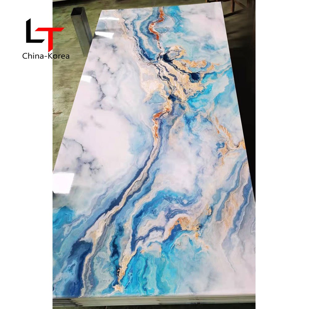 LT Luxury Bright 3D UV Wall Panel High Glossy PVC Wall Decor Wall Replacement Board For Living Room