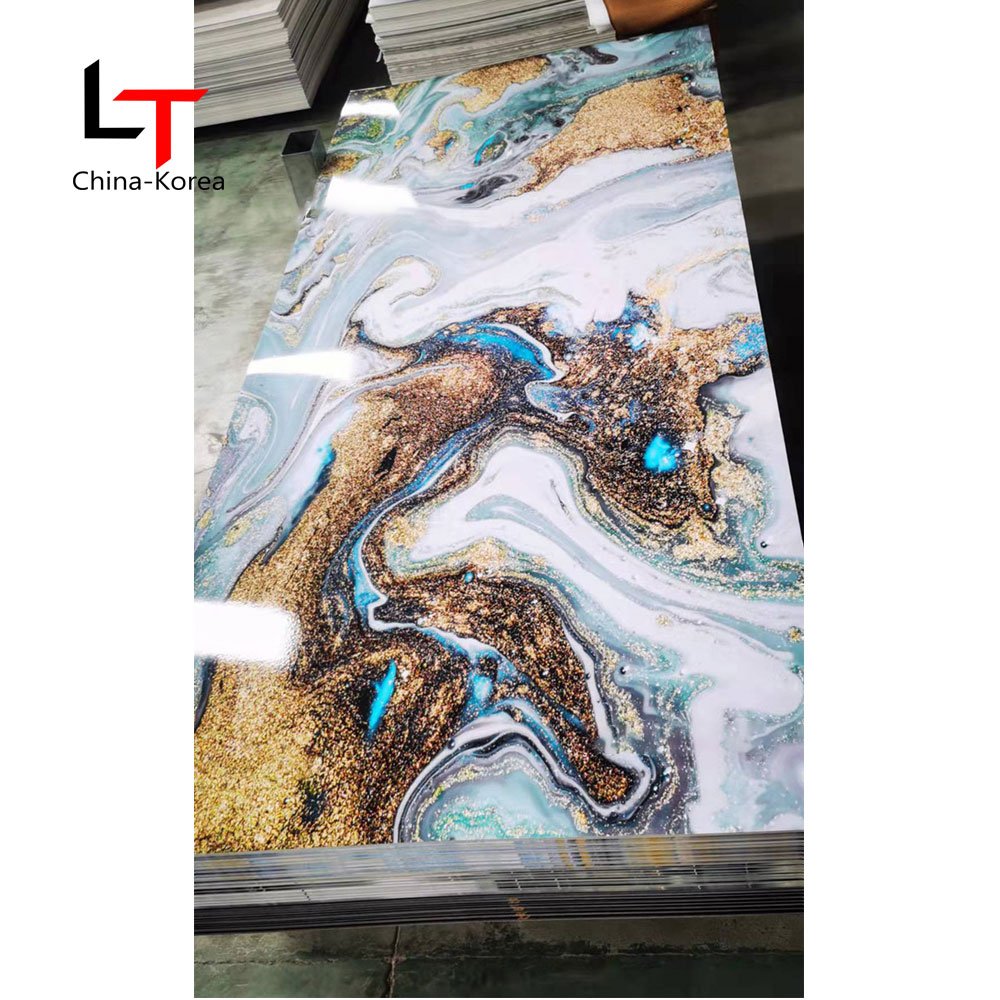 LT Luxury Bright 3D UV Wall Panel High Glossy PVC Wall Decor Wall Replacement Board For Living Room