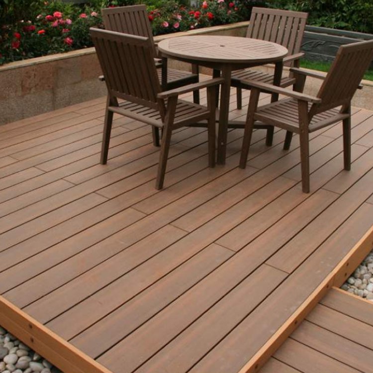 ECOUPP New Design Mixed Color Decorative Runmu Wood Floor Board Wpc Floor Decking Premium Outdoor