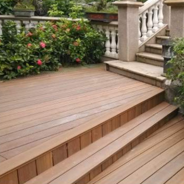 ECOUPP New Design Mixed Color Decorative Runmu Wood Floor Board Wpc Floor Decking Premium Outdoor