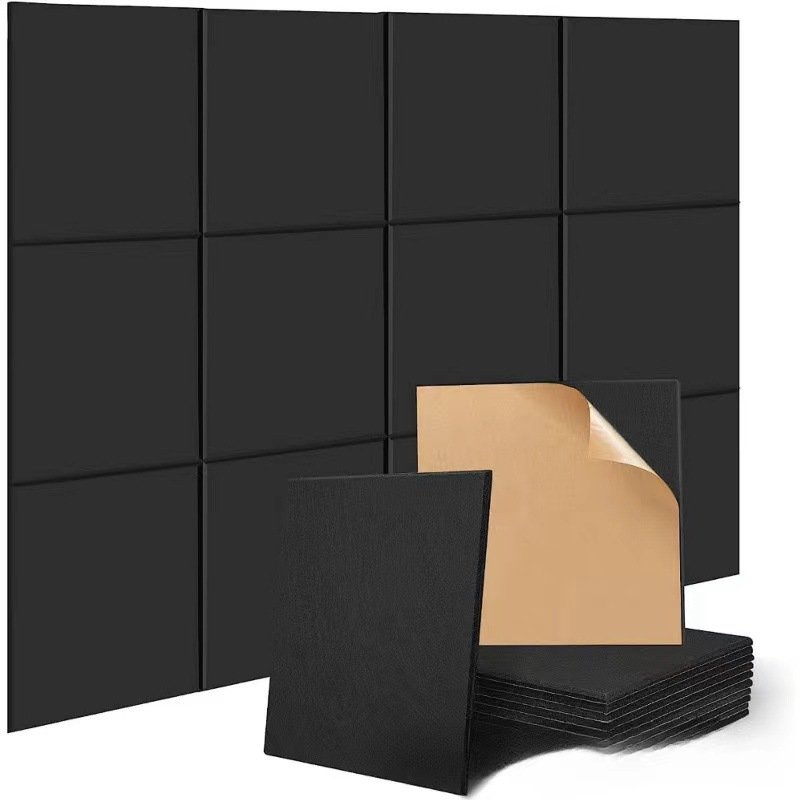 Popular Studio 12x12in black polyester acoustic board felt sound-absorbing square panels