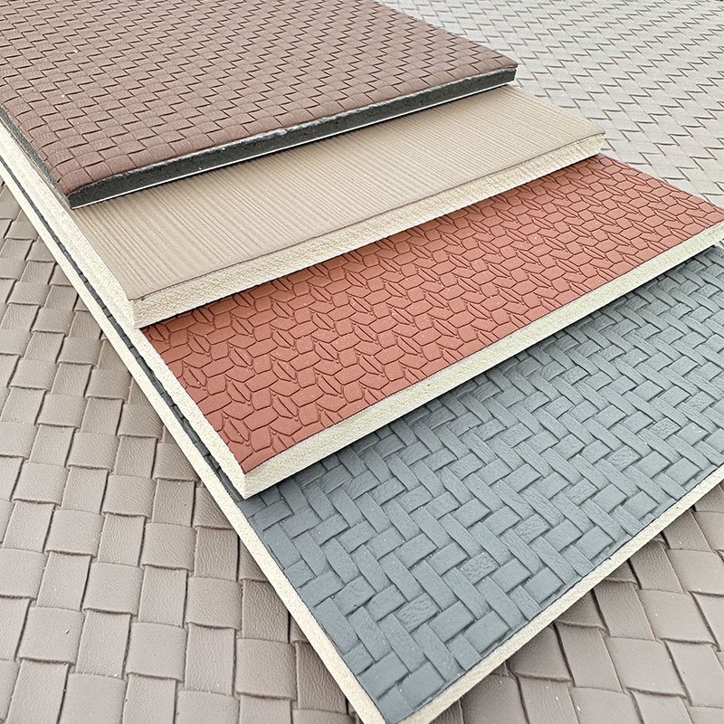 Modern Home Use WPC Leather Wall Panels Waterproof Durable Solid Bamboo Charcoal Fiber Solid Wood Striped Design Outdoor