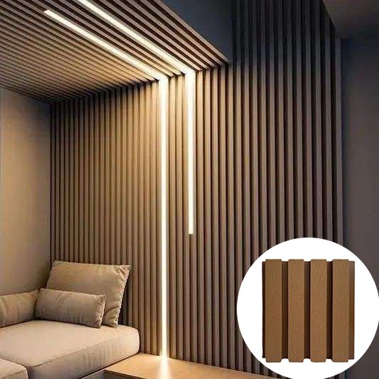 3D Wpc Indoor Decoration Wall Panels Co-extruded Interior Wpc Fluted Wall Cladding Wall Panels House Vinyl Siding Panels Wpc
