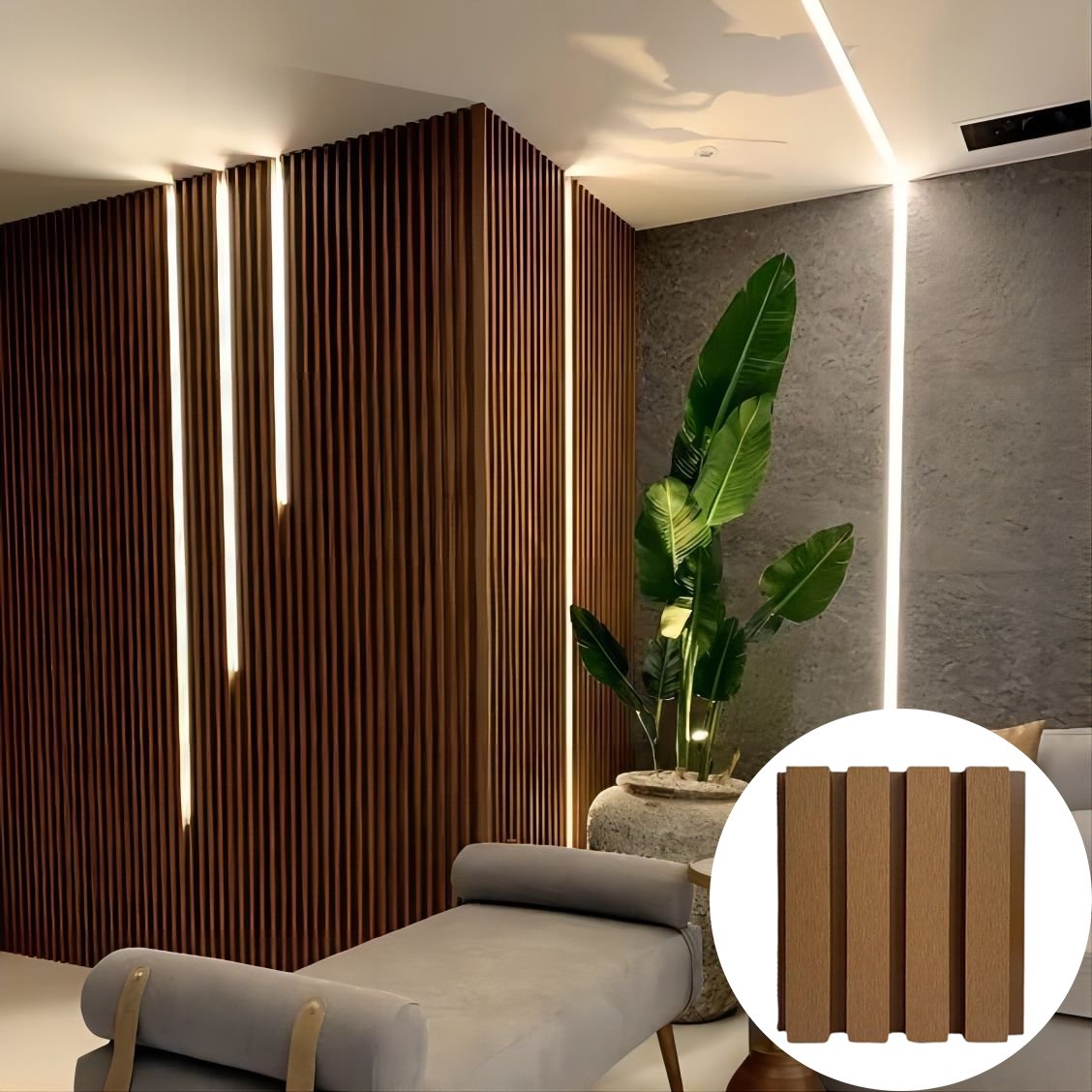 3D Wpc Indoor Decoration Wall Panels Co-extruded Interior Wpc Fluted Wall Cladding Wall Panels House Vinyl Siding Panels Wpc