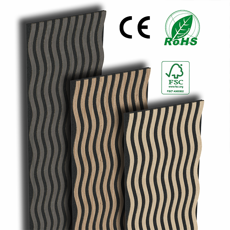 Goodsound Wave Wood Soundproof Board Akupanel Wooden Soundproof Board Insulation Wall Slat Acoustic Panels for Meeting Room