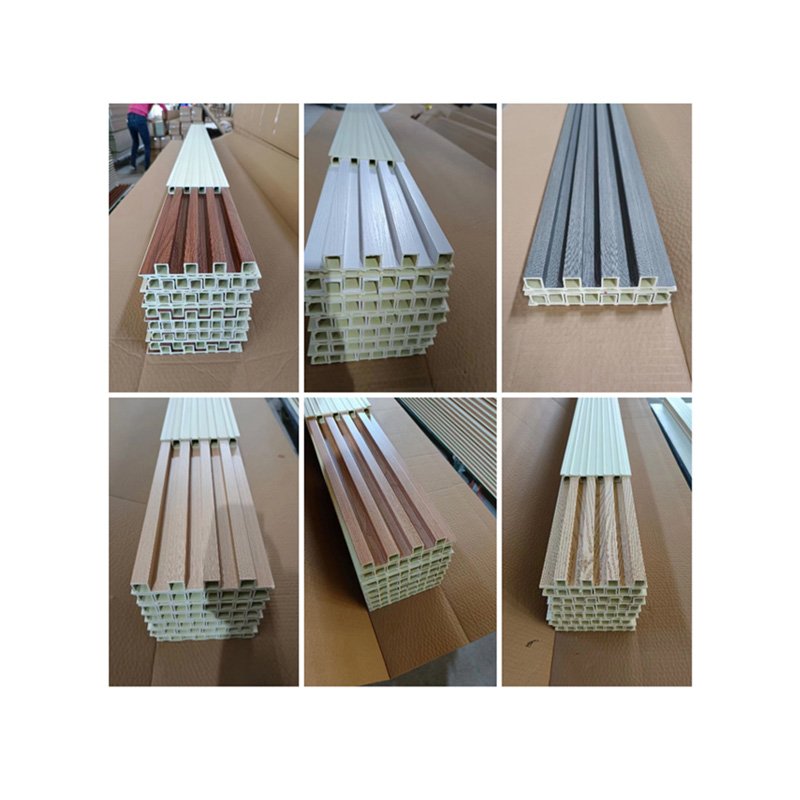 Home interior house decor wooden grain wall slat panel fluted wall panel wpc Wall Panels & Boards