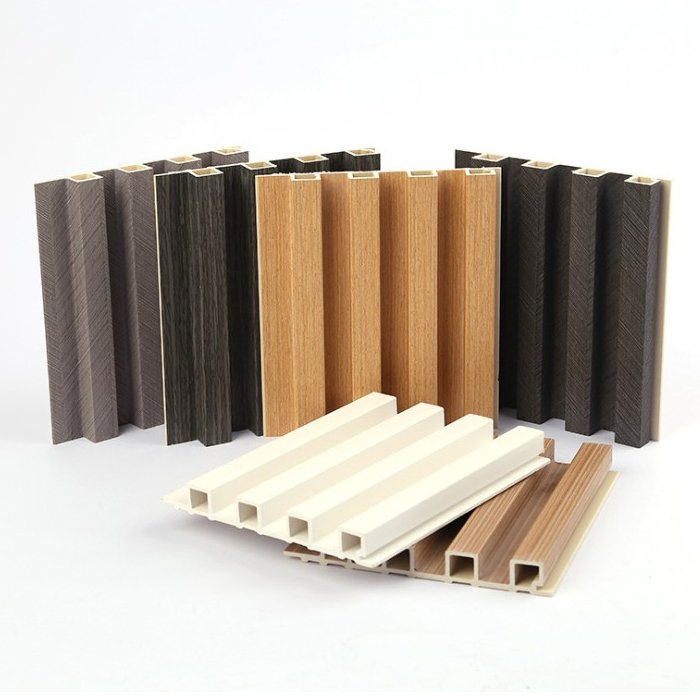 Wpc wall panel 160*24mm Waterproof durable wooden grain fluted veneers other boards interior decoration