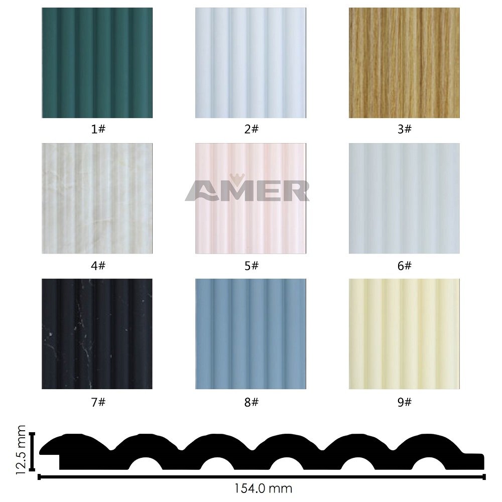 300mm easy pack Fluted sound proof pvc Marble Pu interior Decorative Other Stone Interior 3d ps Wpc Pvc Boards wall panels