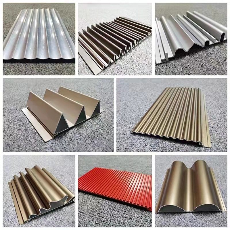 Convex wave board aluminium profiled corrugated cladding metal curtain wall panel for building exterior