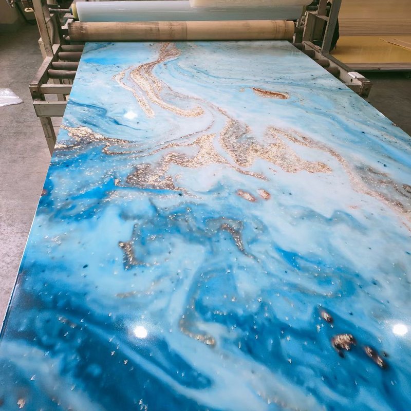 JSXH 2mm 2.5mm 3mm High Glossy Uv Board Marble Alternative Pvc Marble Sheet Interior Decoration Panel Pvc Sheet