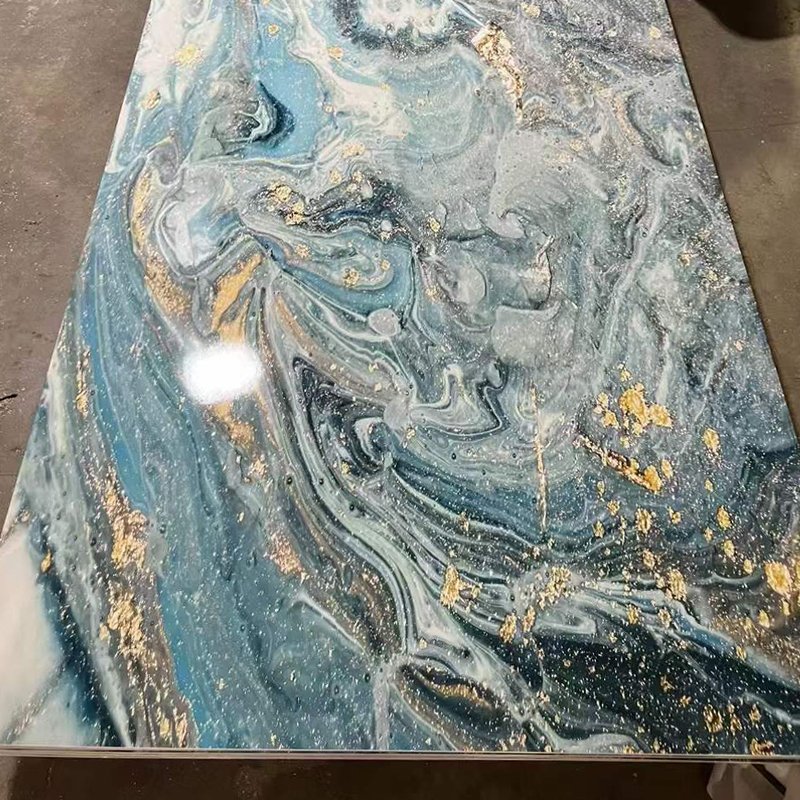 JSXH 2mm 2.5mm 3mm High Glossy Uv Board Marble Alternative Pvc Marble Sheet Interior Decoration Panel Pvc Sheet