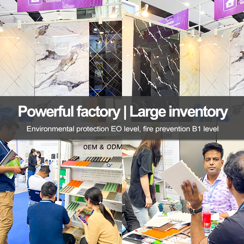 High Glossy Customized Printing Marble sheet & Slotted Seamless PET Wall Board