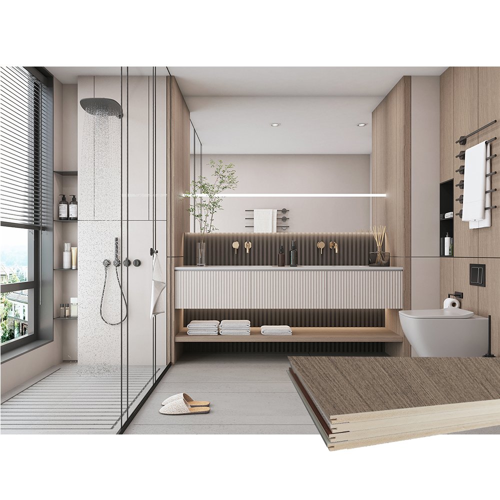 Pared 3D 2400 x 1200 PVC Panels Bathroom Dry Area Design WPC Wall Board