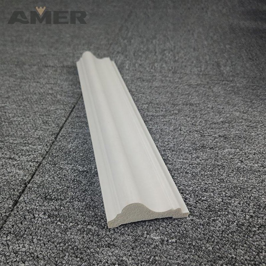Rongke OEM factory polystyrene polymer poly plastic paintable modern large skirting board for kitchen