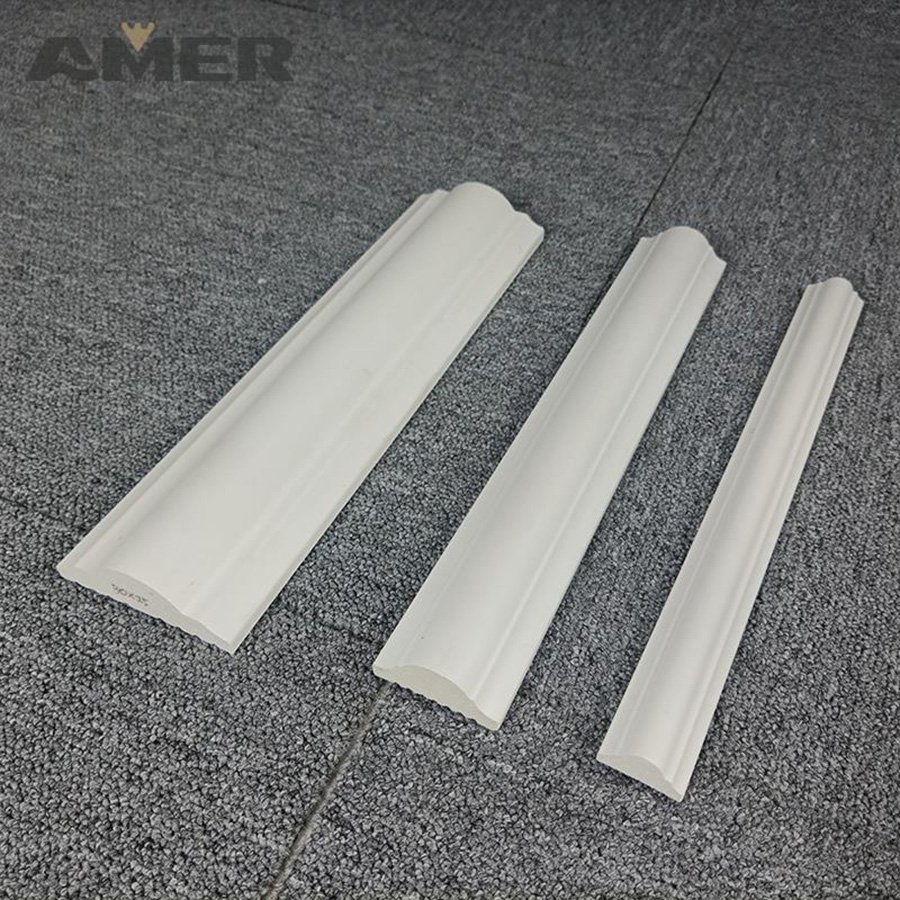 Rongke OEM factory polystyrene polymer poly plastic paintable modern large skirting board for kitchen