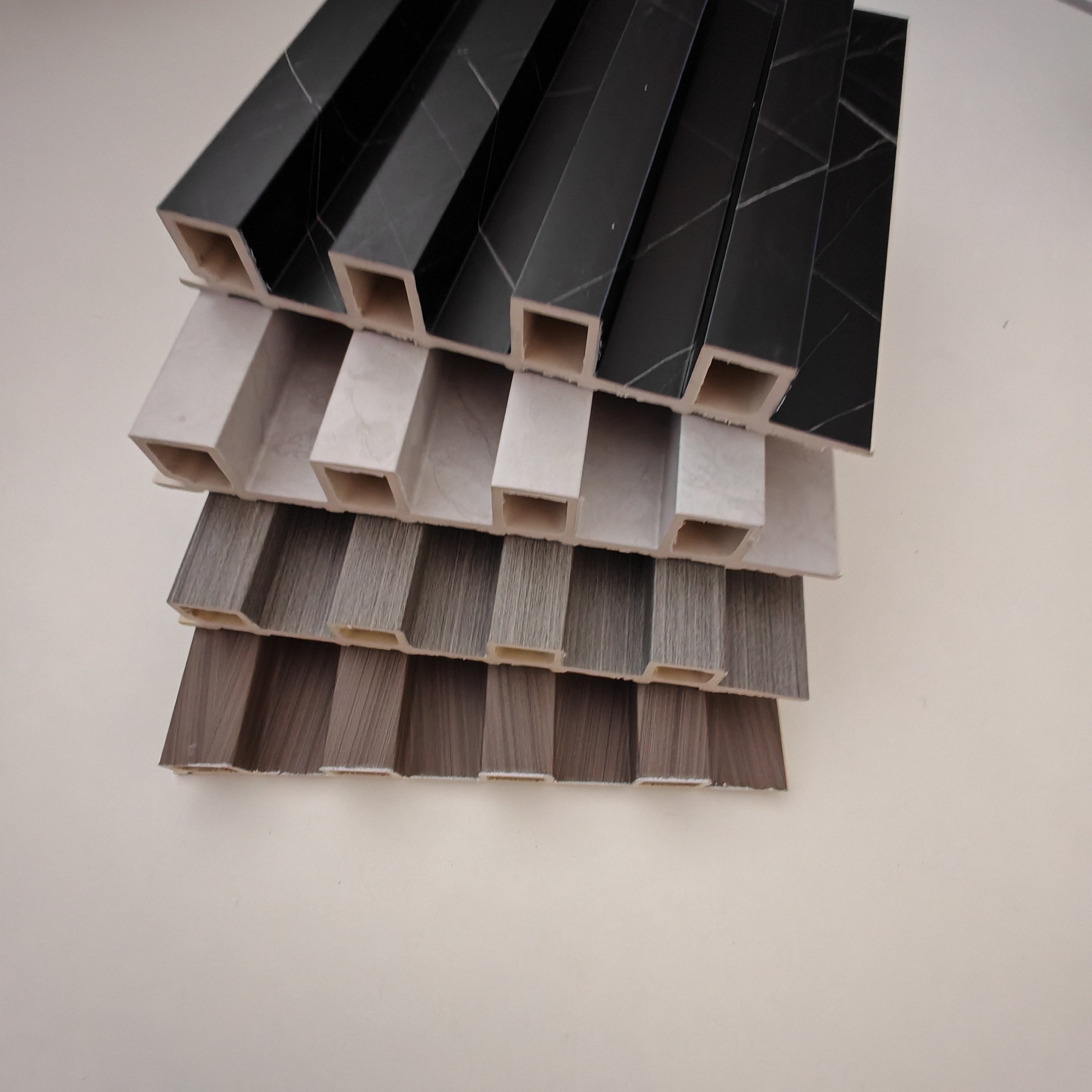 Indoor Wall Decoration PVC WPC PS Fluted Wallboard for 3D TV Background Interior Wall Panel Boards