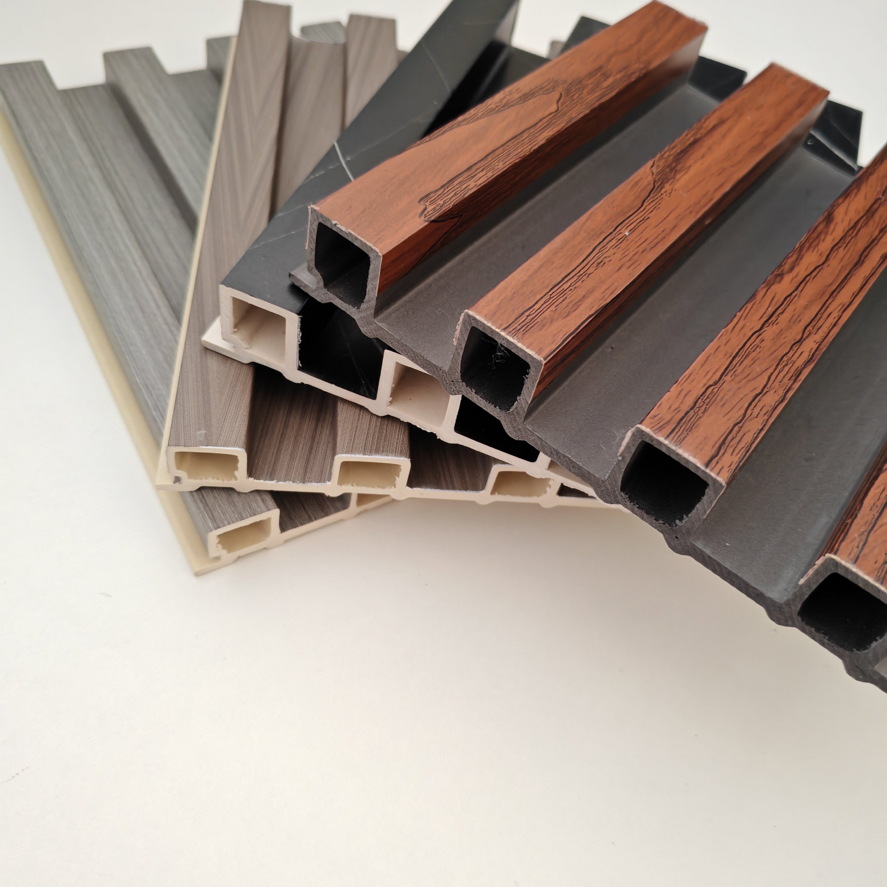 Indoor Wall Decoration PVC WPC PS Fluted Wallboard for 3D TV Background Interior Wall Panel Boards