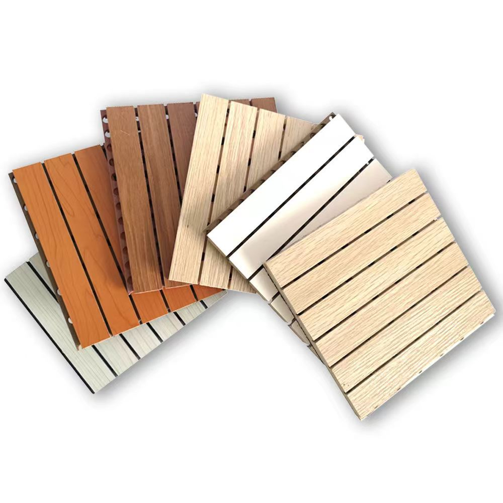 New Soundproof wall panel Hotel Wood-plastic slot hole bamboo wood fiber acoustic board