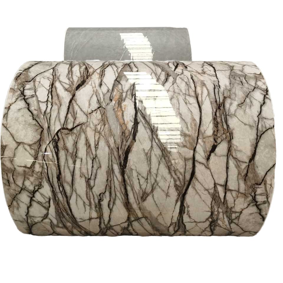 Light weight wall decoration material Glossy marbling foam wall board in rolls