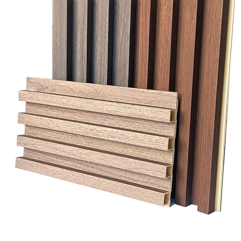 LEESANG 2024 New Indoor Decor Waterproof WPC Fluted Wall Panel PVC Wood Plastic Wall Apartment Bathroom Kitchen Fireproof