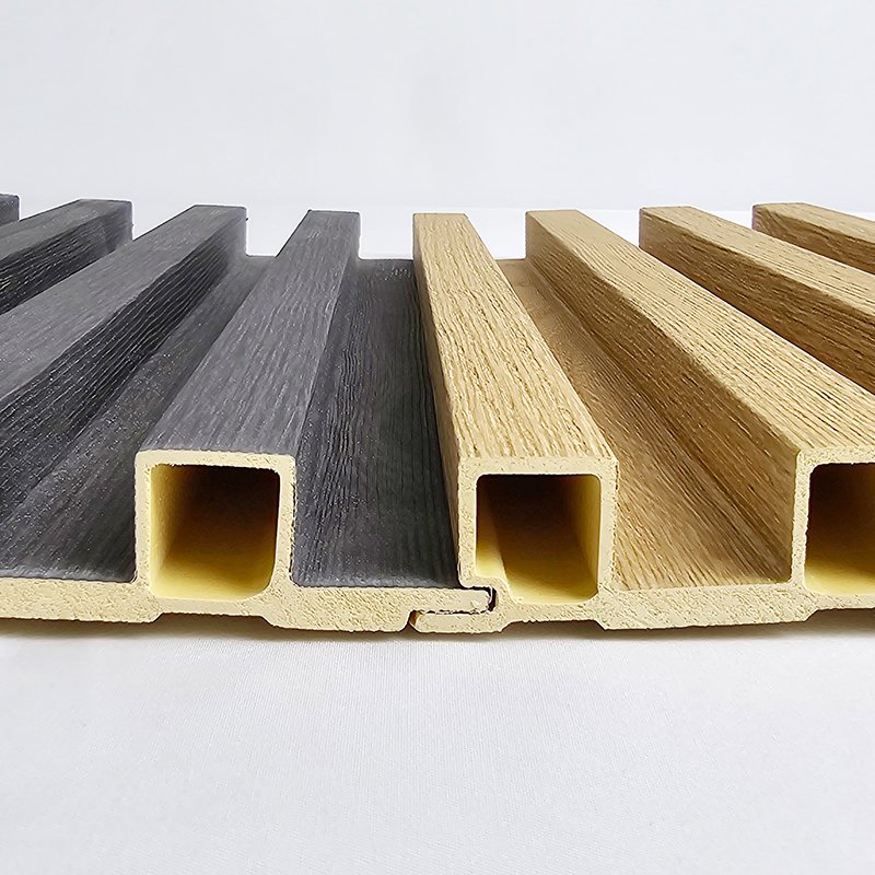 LEESANG 2024 New Indoor Decor Waterproof WPC Fluted Wall Panel PVC Wood Plastic Wall Apartment Bathroom Kitchen Fireproof