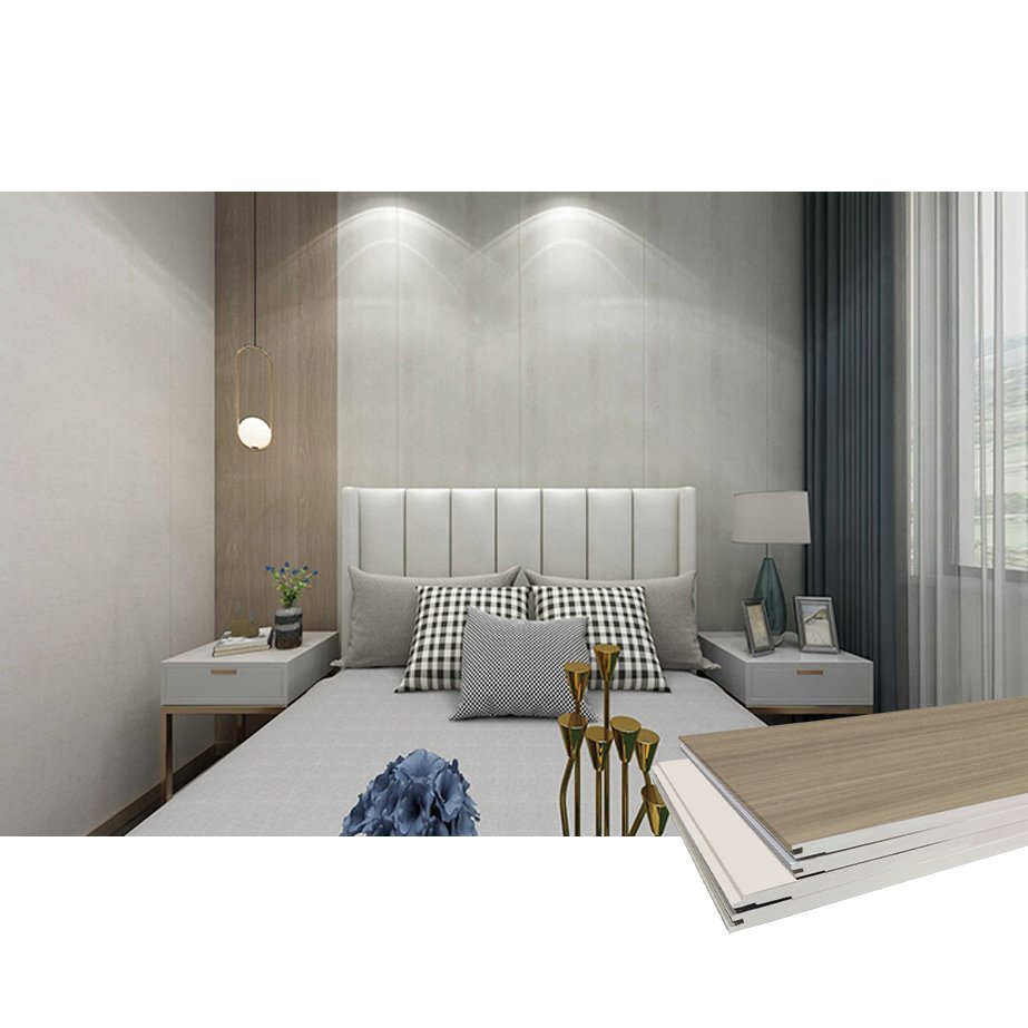 Wpc spc pvc wallboard light dark effect wood wall paneling bedroom decorative wall boards