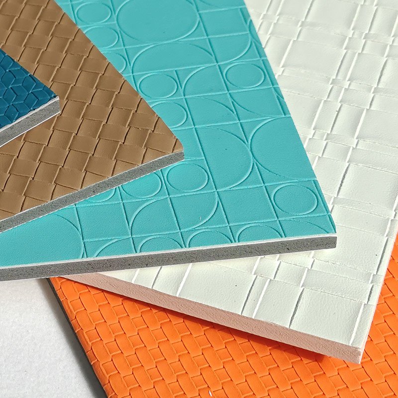 Carbon Gold 3D Leather PVC Wall Panel for Hotel Interior Decoration Fireproof 3D Leather Board