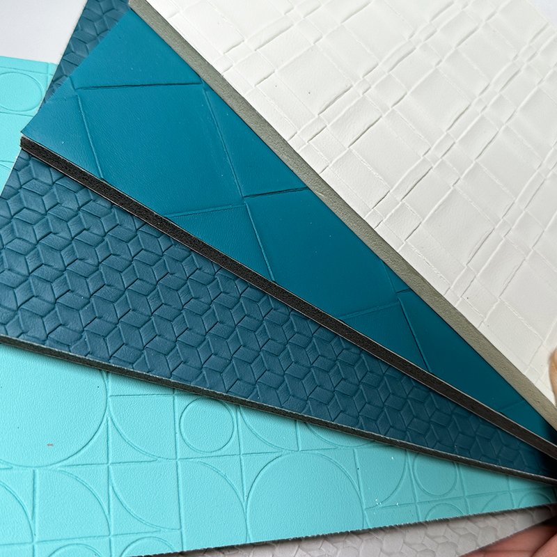 Carbon Gold 3D Leather PVC Wall Panel for Hotel Interior Decoration Fireproof 3D Leather Board