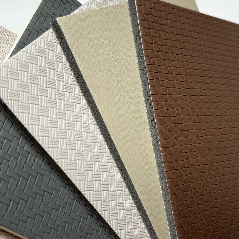 Carbon Gold 3D Leather PVC Wall Panel for Hotel Interior Decoration Fireproof 3D Leather Board