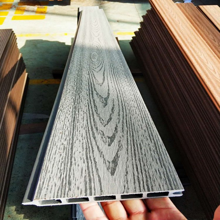 WPC hot-selling fence board water-proof anti-UV surface treatment wood grain smooth 3D embossed hollow square holes
