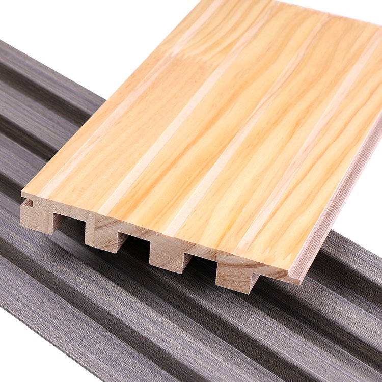 new grooved 3D wpc wall panel interior design Solid wood grating board building fluted