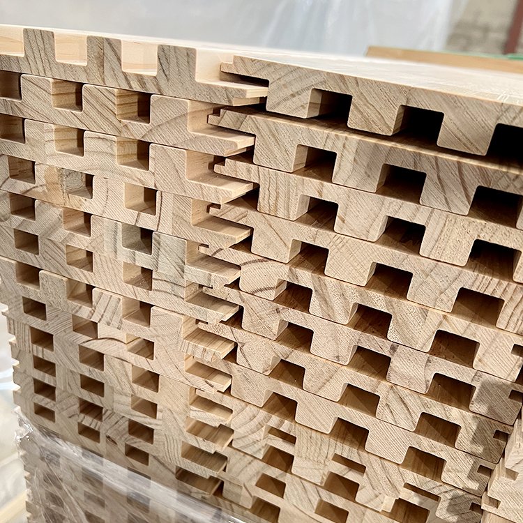new grooved 3D wpc wall panel interior design Solid wood grating board building fluted