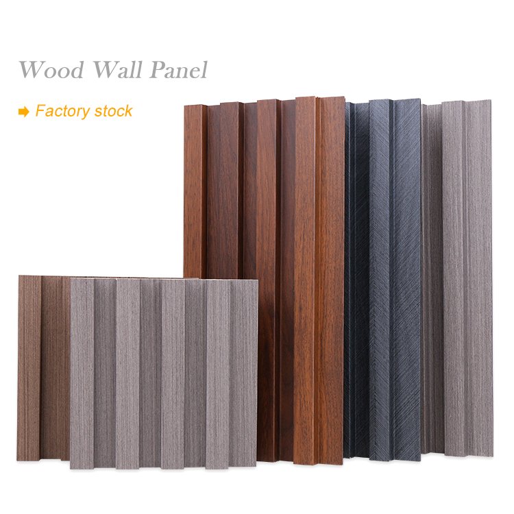 new grooved 3D wpc wall panel interior design Solid wood grating board building fluted