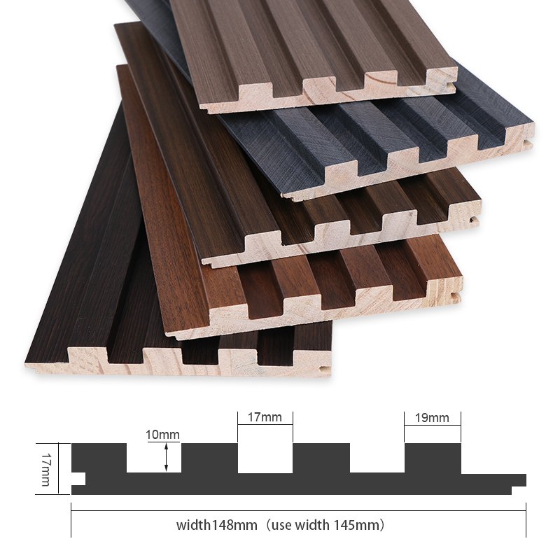 new grooved 3D wpc wall panel interior design Solid wood grating board building fluted