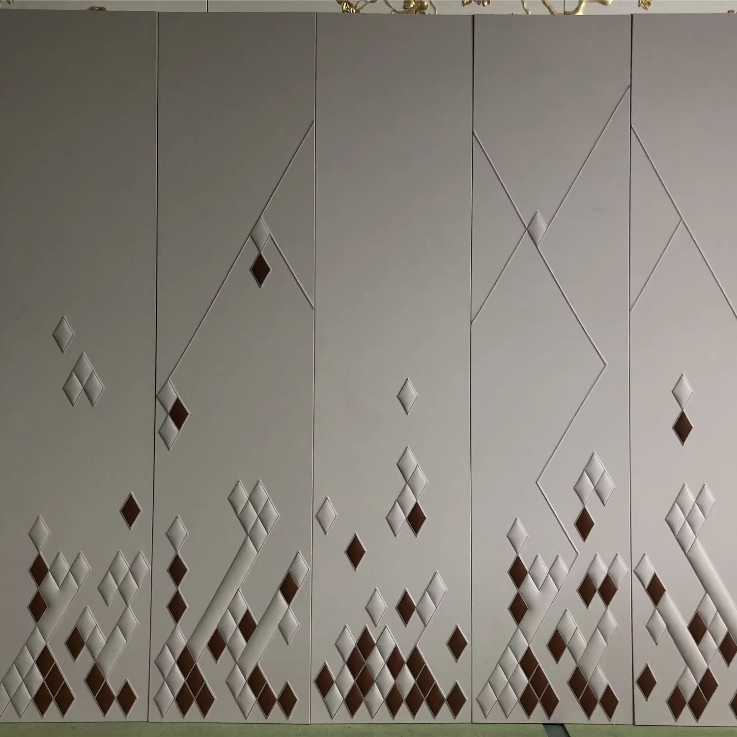 Custom 3D Carving Process Background Wall Panel Modern Design Style Embroidery Board for Living Room Made of Leather Villas